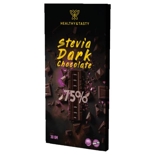 شيكولاتة دارك استيفيا 75% وزن 85 جرام من هيلثي اند تيستي