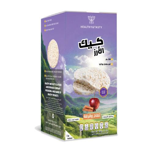 رايس كيك تفاح وقرفة 105 جرام من هيلثي اند تيستي المؤشر
