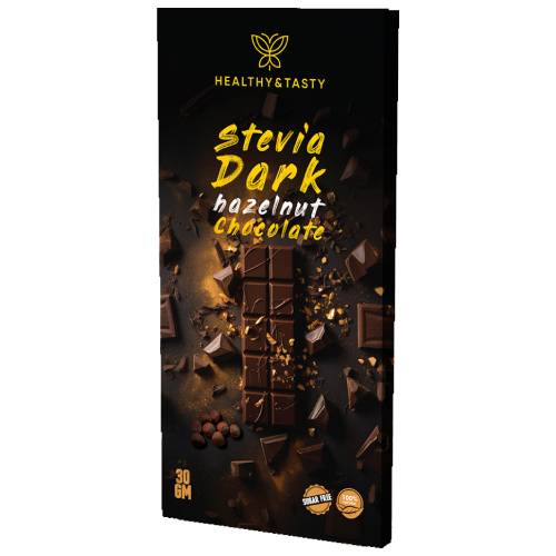 شيكولاتة دارك استيفيا بالبندق 85 جرام من هيلثي اند تيستي