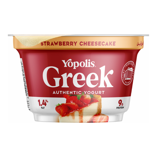 زبادي يوناني تشيز كيك فراولة 150 جرام من يوبوليس