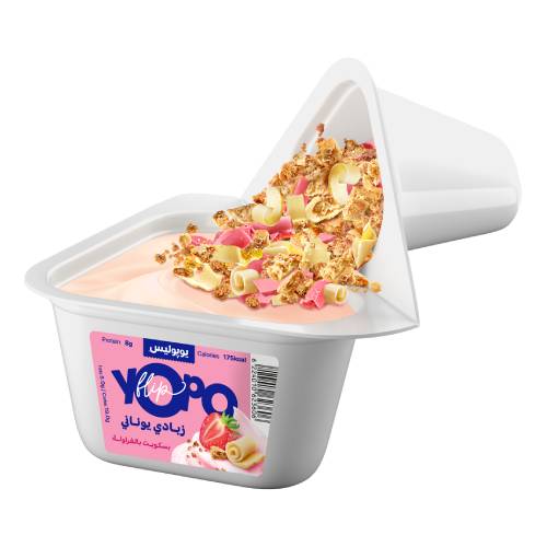 زبادي يوناني بسكويت بالفراولة 145 جرام من يوبو