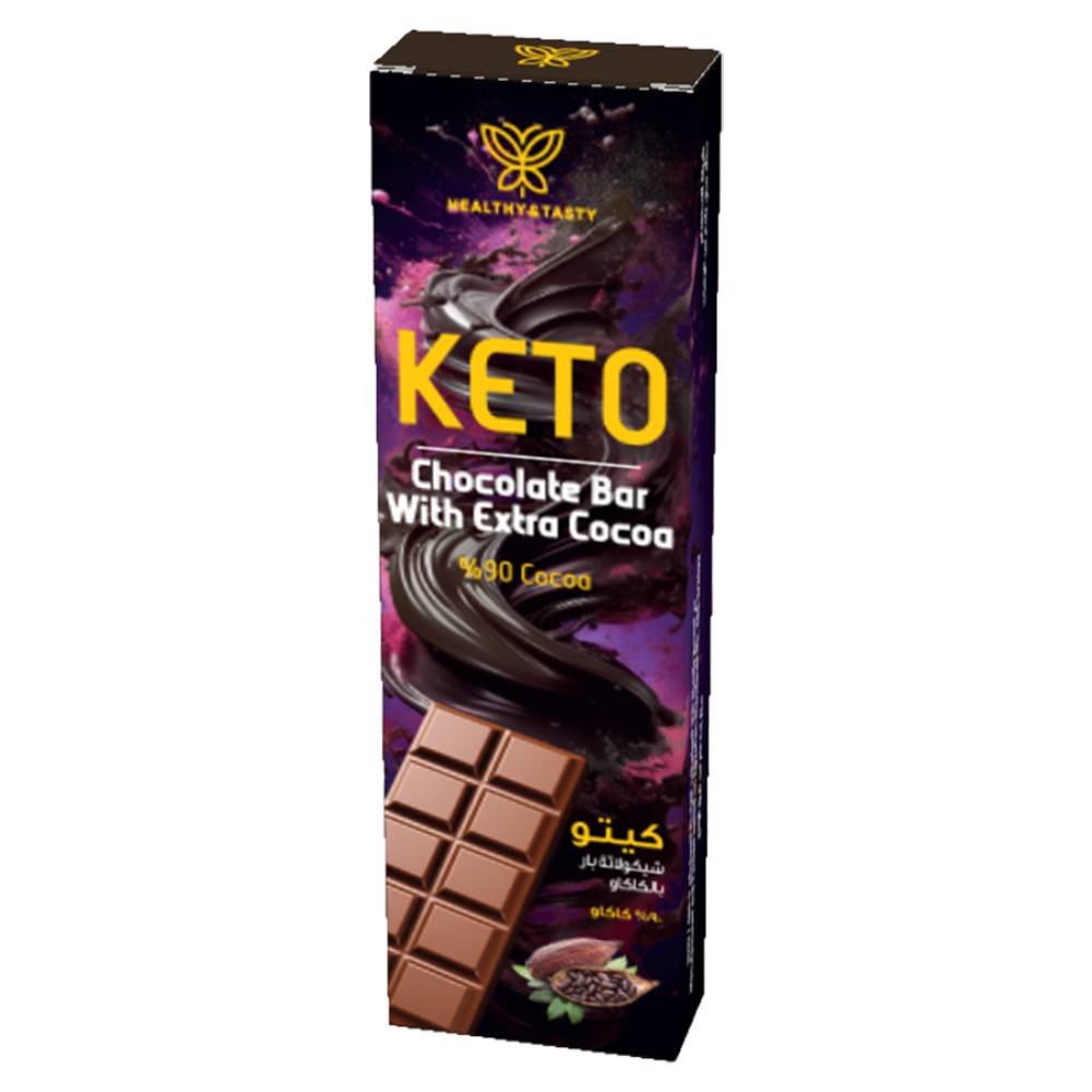 شيكولاتة بار كيتو 72% كاكاو 40 جرام من هيلثي اند تيستي