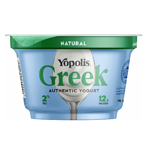 زبادي يوناني طبيعي 2% دسم 150 جرام من يوبوليس
