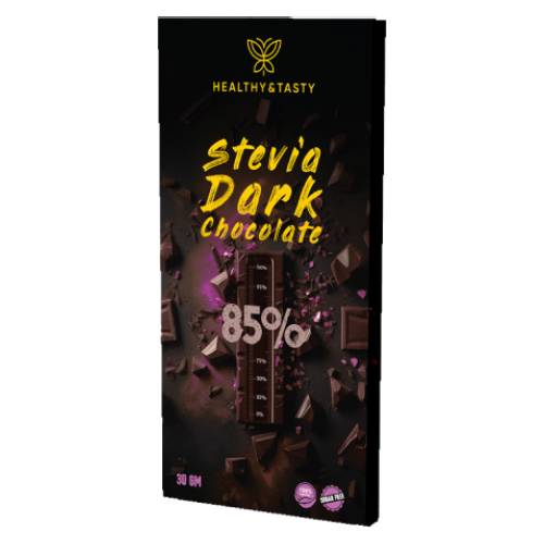 شيكولاتة دارك استيفيا 85% وزن 85 جرام من هيلثي اند تيستي